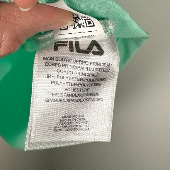 FILA Green & Navy Striped Sleeveless Tank Top Women's Medium - Picture 5 of 6